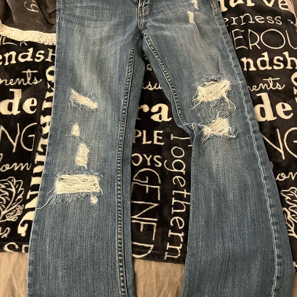 Victoria’s Secret Distressed Flare Leg Jeans
